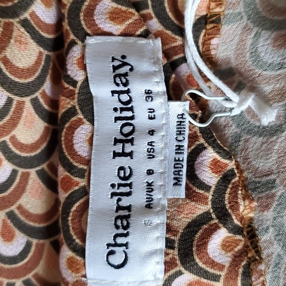 Charlie Holiday Kenzie Mini Geometric Print Slip Dress Size S (4) - Picture 8 of 10